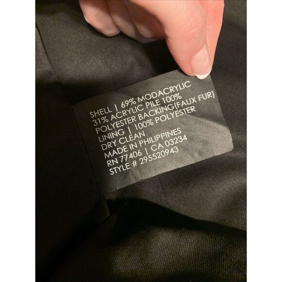 Club Monaco Womens Solid Vegan Faux Fur Vest Jacket Solid Black Xs - Picture 3 of 3